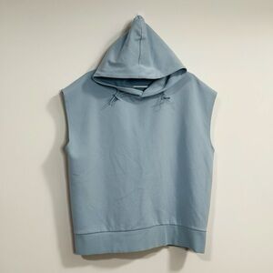 Zara Join Life Light Blue Sleeveless Hoodie Adjust Neck Comfy Wear Coastal Med.